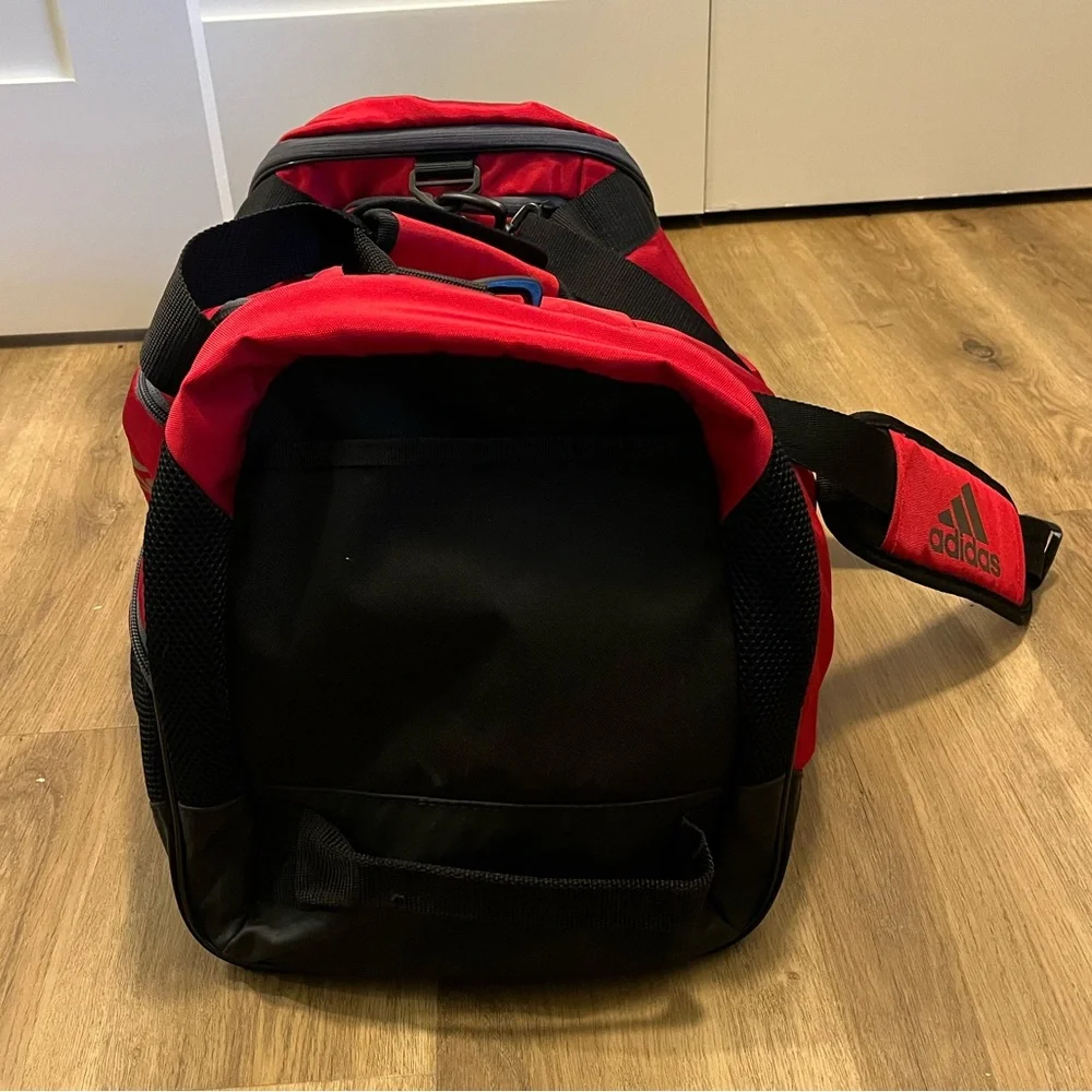 Adidas Red and Black Duffel Bag